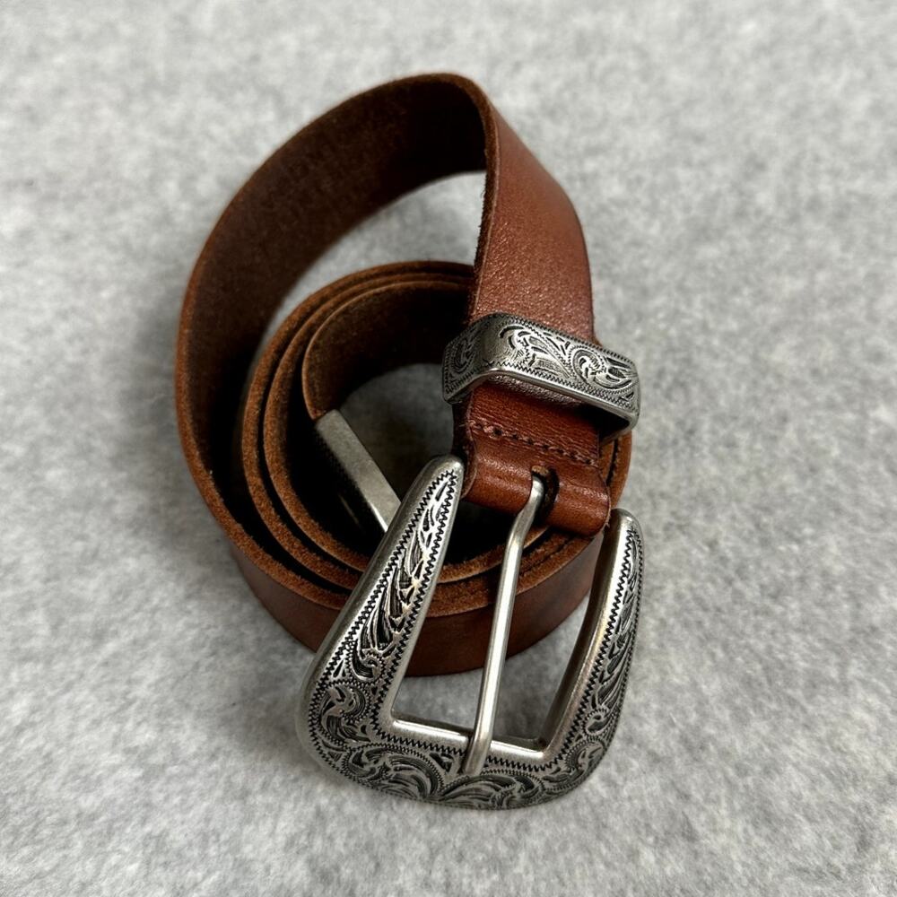 Leather Western Belt Women's M Brown Adjustable Urban Outfitters Rodeo Cowhide - Picture 9 of 11